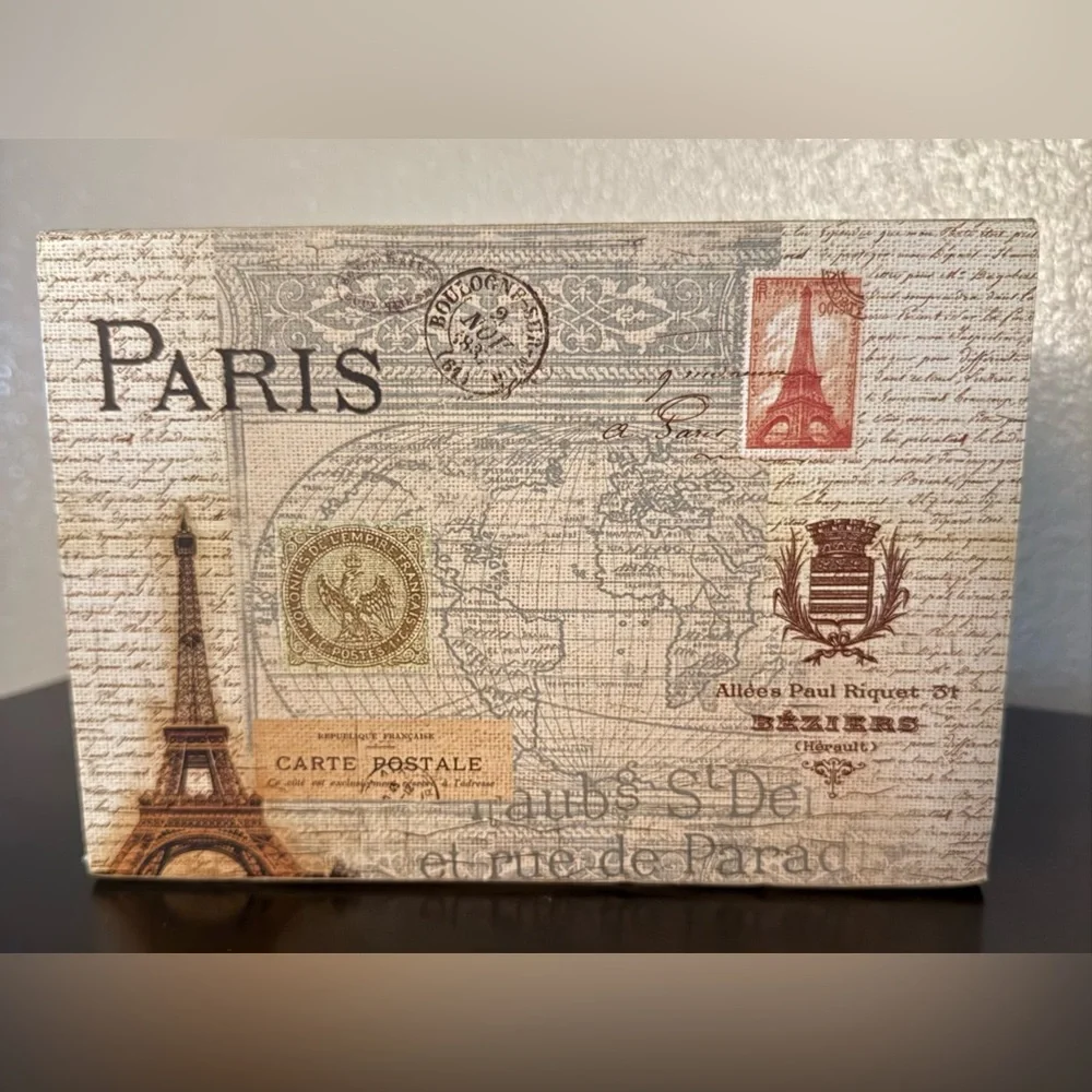 Paris Jewelry Box Organizer Vintage Style Trinket Storage Eiffel Tower Decor